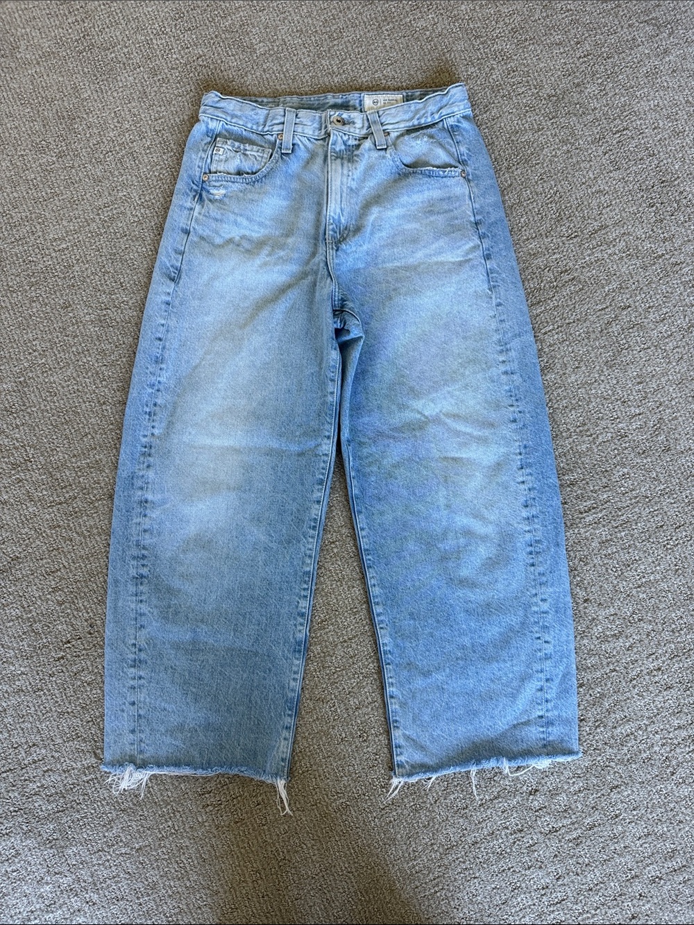 AG Adriano Goldschmied - Hattie Crop - High Rise Barrel - Light Blue Jeans